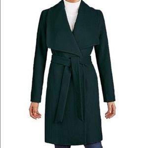 NWT Cole Haan Belted Wrap Coat Petroleum size 4 long